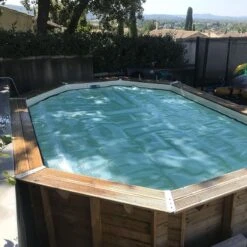Bâche à Bulles Luxe SolGuard Pour Piscine Bois Sunbay Gre Octogonale Allongée -Ubbink Soldes Magasin bache a bulles luxe solguard pour piscine bois sunbay gre octogonale allongee 2