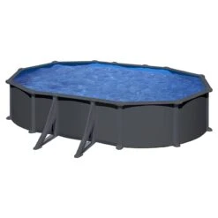 Piscine Acier Gre Aspect Gris Anthracite Juni Ovale -Ubbink Soldes Magasin piscine acier gre aspect gris anthracite juni ovale 3