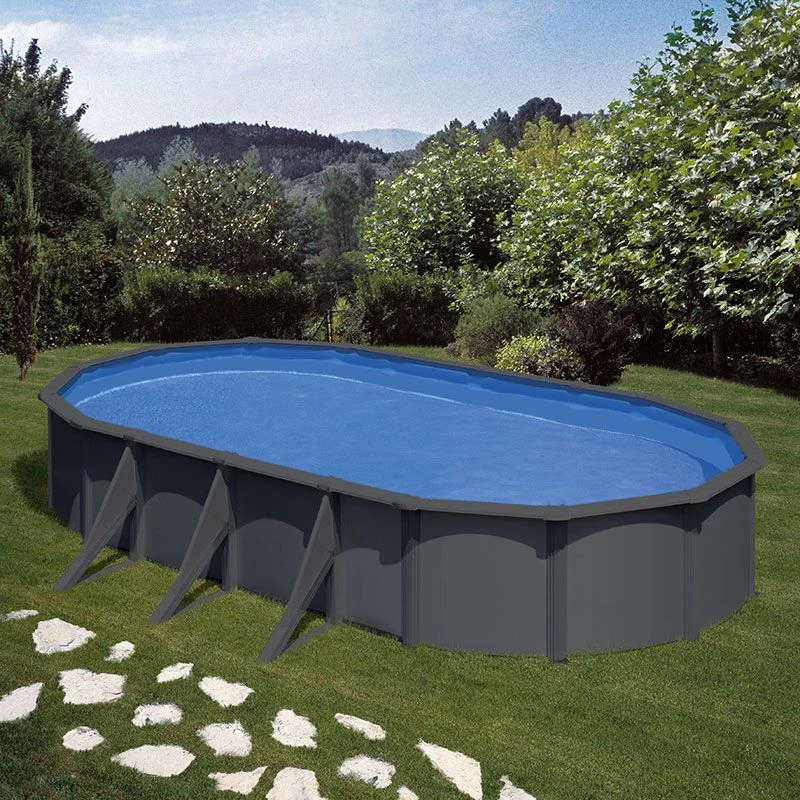 Piscine Acier Gre Aspect Gris Anthracite Louko Ovale 3 Piscine Acier Gre Aspect Gris Anthracite Louko Ovale