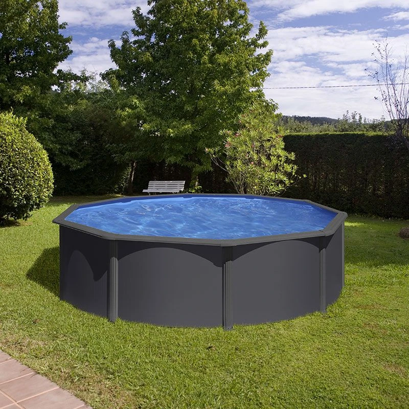 Piscine Acier Gre Aspect Gris Anthracite Louko Ronde 3 Piscine Acier Gre Aspect Gris Anthracite Louko Ronde