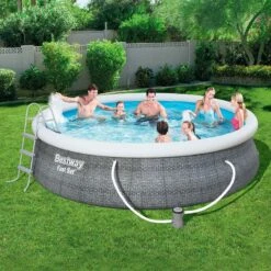 Piscine Autoportée Bestway Fast Set Rotin Ronde 4,57 X H1,07m 5 Piscine Autoportée Bestway Fast Set Rotin Ronde 4,57 X H1,07m -Ubbink Soldes Magasin piscine autoportee bestway fast set rotin ronde 457 x h107m 1