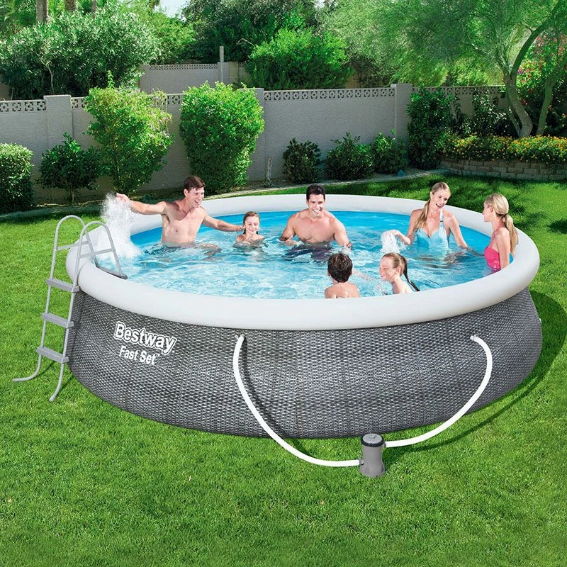 Piscine Autoportée Bestway Fast Set Rotin Ronde 4,57 X H1,07m 4 Piscine Autoportée Bestway Fast Set Rotin Ronde 4,57 X H1,07m – Image 2