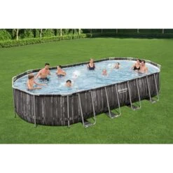 Piscine Bestway Ovale Power Steel Décor Bois 7,32 X 3,66 H1,22m -Ubbink Soldes Magasin piscine bestway ovale power steel decor bois 732 x 366 h122m 2