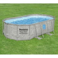Piscine Bestway Ovale Power Steel Swim Vista Décor Pierre 4,27 X 2,50 H1,00m -Ubbink Soldes Magasin piscine bestway ovale power steel swim vista decor pierre 427 x 250 h100m 2