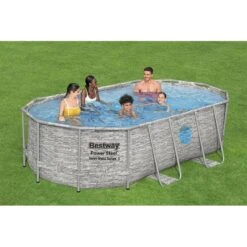 Piscine Bestway Ovale Power Steel Swim Vista Décor Pierre 4,27 X 2,50 H1,00m -Ubbink Soldes Magasin piscine bestway ovale power steel swim vista decor pierre 427 x 250 h100m 5