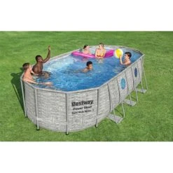 Piscine Bestway Ovale Power Steel Swim Vista Décor Pierre 5,49 X 2,74 H1,22m -Ubbink Soldes Magasin piscine bestway ovale power steel swim vista decor pierre 549 x 274 h122m 2
