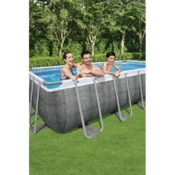 Piscine Bestway Rectangulaire Power Steel Décor Rotin 5,49 X 2,74 H1,22m -Ubbink Soldes Magasin piscine bestway rectangulaire power steel decor rotin 549 x 274 h122m 3
