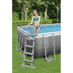 Piscine Bestway Rectangulaire Power Steel Décor Rotin 5,49 X 2,74 H1,22m -Ubbink Soldes Magasin piscine bestway rectangulaire power steel decor rotin 549 x 274 h122m 4