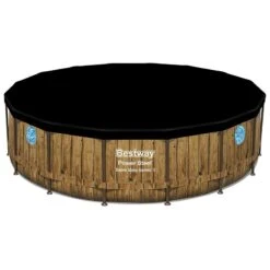 Piscine Bestway Ronde Power Steel Swim Vista Décor Bois 4,88 X H1,22m -Ubbink Soldes Magasin piscine bestway ronde power steel swim vista decor bois 488 x h122m 1