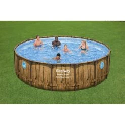 Piscine Bestway Ronde Power Steel Swim Vista Décor Bois 4,88 X H1,22m -Ubbink Soldes Magasin piscine bestway ronde power steel swim vista decor bois 488 x h122m 2