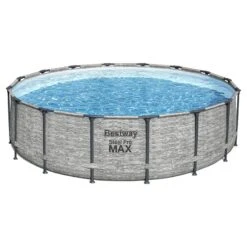 Piscine Bestway Ronde Steel Pro Max Decor Pierre 4,88 X H1,22m