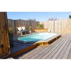 Ubbink Piscine Bois Azura 6,10 X 4,00 X H1,20m -Ubbink Soldes Magasin piscine bois azura 610 x 400 x h120m 3