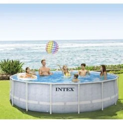 Piscine Tubulaire Intex Prism Frame Chevron 4.88 X 1.22m -Ubbink Soldes Magasin piscine tubulaire intex prism frame chevron 488 x 122m 3